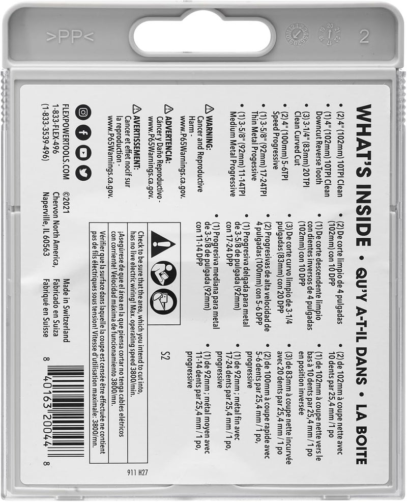 FLEX 10-Piece T-Shank Jigsaw Blade Set - FAM20301-10 - Image 2